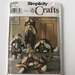 Conejo con ropa tapón de borrador vintage sin cortar 1995 simplicidad artesanías decorativas - Imagen 1 de 2