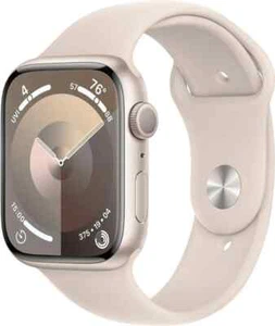 New Apple Watch Series 9 GPS 41mm Starlight Aluminum Case Starlight Band S/M - Picture 1 of 3