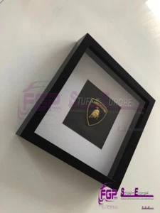 LOGO ORIGINALE LAMBORGHINI EMBLEMA con sfondo VERO CARBONIO regalo compleanno - Foto 1 di 8