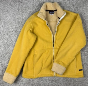 Patagonia Synchilla Windzone Jacket Womens Medium Yellow Full Zip Lined Outdoors - Picture 1 of 10