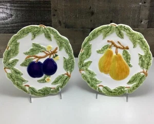 Charter Club Home ~ Summer Grove ~ Set of 2 ~ Pear & Plum Plates ~ 8.75" D ~ NWT - Picture 1 of 12