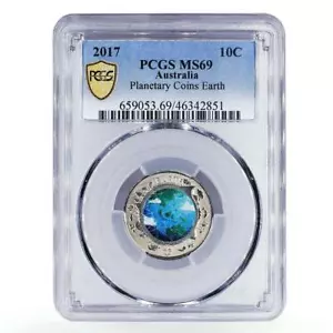 Australia 10 cents Planetary Coin Earth Space MS69 PCGS CuNi coin 2017 - Picture 1 of 2