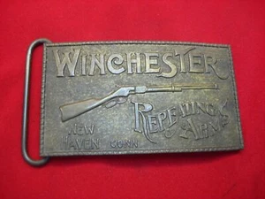 VINTAGE TIFFANY & CO. - LONDON, ENGLAND BRONZE WINCHESTER REPEATING ARMS BUCKLE - Picture 1 of 16