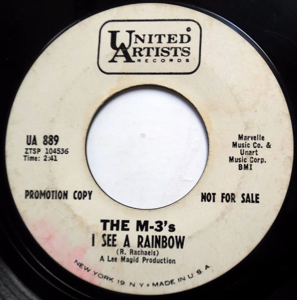 THE M-3's 45 I See A Rainbow / Three Lonely Nights PROMO Soul R&B Popcorn e8766 - Image 1 of 1
