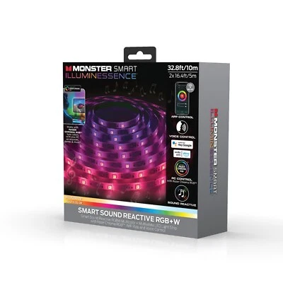 Tira de luz LED Monster 32,8 pies Sonido Reactivo Inteligente Multicolor Multicolor Foto 1 de 4