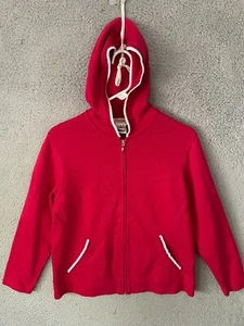 Womens Talbots Full Zip 2 Pocket Red Hoodie Long Sleeve Size Small - Picture 1 of 6