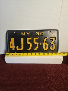 New York 1930 License Plate # 4j55-63 - Picture 1 of 7