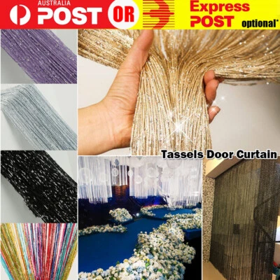 Door Curtain Tassel Fly Screen Panel Room Bead String Divider Wedding Party Deco - image 1 of 4