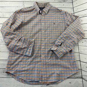  Polo RL schmale Passform Stretch Oxford kariertes langärmeliges Knopfhemd Herren XXL blau - Bild 1 von 4