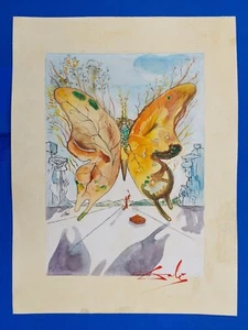 SALVADOR DALÍ - DRAWING, INKS ON OLD CARDBOARD, SIGNED, ARTWORK, VTG, PICASSO - Picture 1 of 4