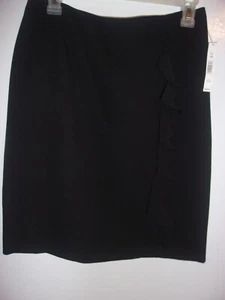 NWT Black Courtenay Skirt with Side Ruffle Accent , Size 10 Zippered Back SRP 39 - Picture 1 of 5