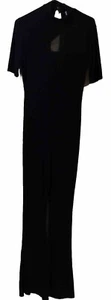 FEMME LUXE Black Flared Jumpsuit , ADDED STRETCH U.K. 6  - Picture 1 of 5