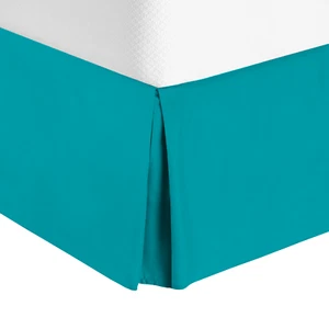 Luxury Pleated Tailored Bed Skirt - 14” Drop Dust Ruffle, Full XL - Teal Blue - Picture 1 of 4