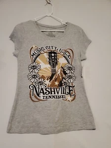 Music City USA Nashville Tennessee Womens Short Sleeve Top Size L - Picture 1 of 5