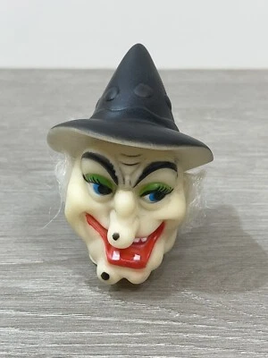 VTG Scary Witch Head Halloween Vinyl Doll  3 1/2” . Open Package. - Image 1 of 4