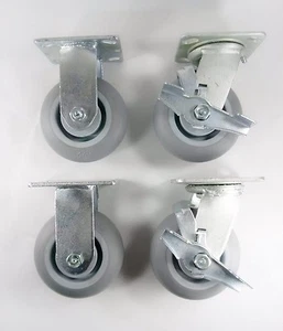 5" x 2" nicht markierende Gummirolle - starr (2EA) & drehbar mit Bremse (2EA) - Bild 1 von 6