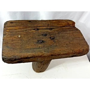 Wooden Milking Stool Single Leg Antique Farm Farming Dairy Barn Primitive - Picture 1 of 14
