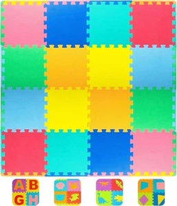 Foam Puzzle Floor Mat for – 12x12 16 Tiles Interlocking Play Mat with Colors,... - Picture 1 of 9
