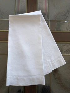 "Toalla grande vintage blanca fina de lino damasco irlandés 18 x 31"" margarita floral" - Imagen 1 de 5