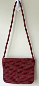 The Sak Women's Small Crimson Red Crochet Shoulder Bag Purse Boho Hippie Cottage - Picture 1 of 6