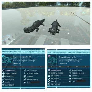ARK ASA PVE OFFICIAL BABY PAIR DEINOSUCHUS TOP STATUS FULL Id 79 PC/PS5/XBOX - Picture 1 of 4