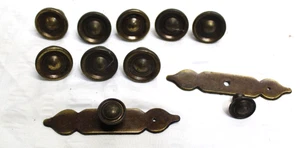 Konvolut 10 Vintage Schrank Schubladenknöpfe / Griffe - Antik Messing - Bild 1 von 3