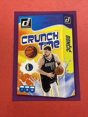 Luka Doncic 2024 - 25 Panini Donruss #8 Crunch Time Press Proof 紫色小牛队 — 第 1/2 张图片