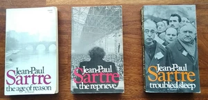 Jean-Paul Sartre Lot 3 Novels Age of Reason Reprieve Troubled Sleep 1973 Vintage - Bild 1 von 8