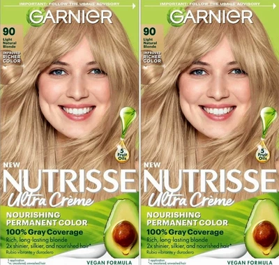1 Crema Nutritiva Garnier Color de Cabello Nutrisse, 90 Macadamia Rubia Natural Clara Foto 1 de 4