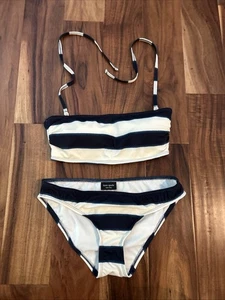 Kate Spade Women's Blue White Bandeau Bikini Set Size Medium - Picture 1 of 5