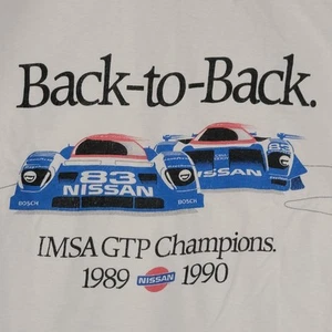 Vintage Nissan Racing Shirt Herren Large weiß Back To Back IMSA GTP Champions 90s - Bild 1 von 11