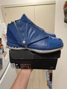 Jordan 16 Retro x Trophy Room French Blue 2016- Size 9.5 Worn Super Clean - Picture 1 of 7