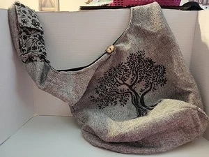 Bolso Bandolera Katmandú Imports Gris Con Árbol de la Vida - Imagen 1 de 5