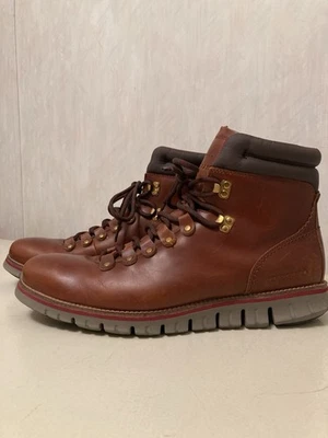 Bota de Caminhante Masculina Cole Haan Zerogrand Couro Marrom Britânico, Impermeável Tamanho 10 1/2M - Imagem 1 de 4