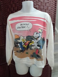 Sudadera De Colección Años 80 Lucky Luke Cómic Caricaturista Morris Maurice De Bevere XL - Imagen 1 de 8