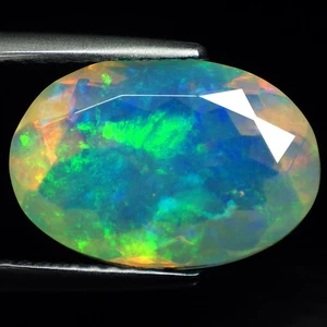 3.44 Ct Glamorous Oval (13 x 9 mm) Rainbow Colors Play Solid Welo Facet Opal Gem - Picture 1 of 7