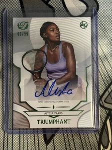 ALYCIA PARKS 2025 Topps Triumphant Tennis RC #37 02/99 automático - Imagen 1 de 2