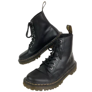 Dr Martens Luana Air Wair Combat Boots - Women's Sz 6 - Black Leather - Ankle - Picture 1 of 10