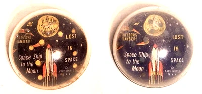 Set of 2 1960's VTG Plastic Space Ship to the Moon Children's Puzzle Toy - Image 1 of 4