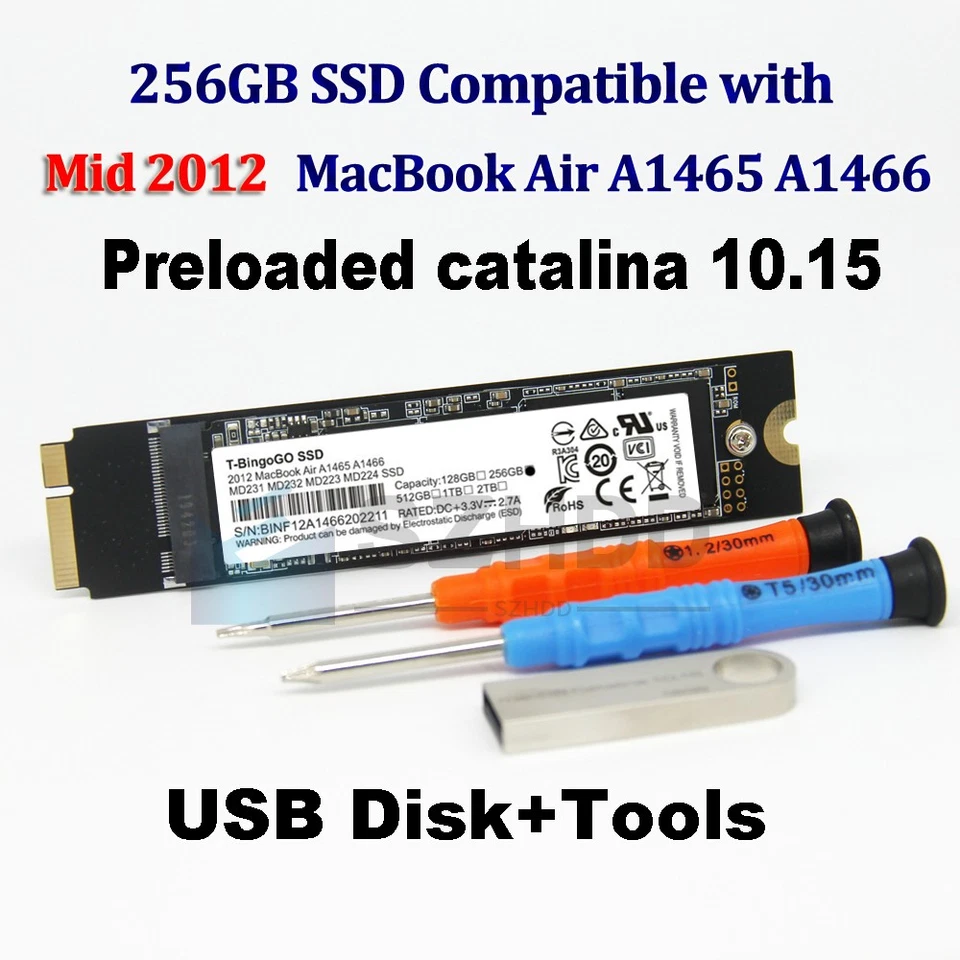 NEW 256GB SSD For Apple 2012 MacBook AIR A1465 A1466 MD231 MD232 MD223 MD224 SSD