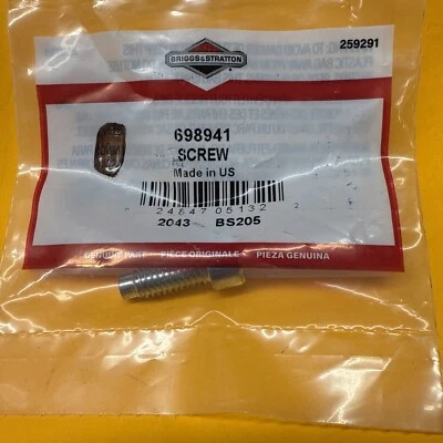 Nuevo OEM Briggs & Stratton TORNILLO/PERNO DE ESCAPE #698941 X112 Foto 1 de 4