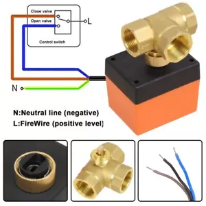 3 Wege Zonenventil Elektrisch Kugelventil 3/4 Zoll Motorkugelhahn Umschaltventil - Bild 1 von 11