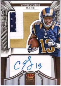 CHRIS GIVENS 2012 Crown Royale Silver Prime 3-color Rookie Patch Auto Card /149 - Picture 1 of 2