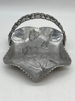 Vintage Hammered Aluminum Basket Hand Wrought Creations by Rodney Kent - Image 1 of 4