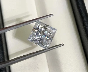Princess Cut 3 Ct Lab-Grown CVD D-Color Diamond Certified Fl-Clarity Gems 4SUQ - Picture 1 of 10