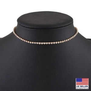 Moda Mujeres Joyería Cadena Collar Cristal Completo Gargantilla Simple Colgante 0991 - Imagen 1 de 7