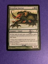 MTG Magic Brooding Saurian Signed Artist Proof x1 Cold Snap rk post
