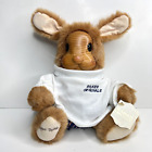 Robert Raikes Vincent Jr Bunny Plush Wood Carved Face With Tag 1990 Vintage 10"