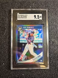 2018 JOSE RAMIREZ *25/25* SGC 9,5 Donruss Optic #139 Black Prizm ~1stB.org - Foto 1 di 6