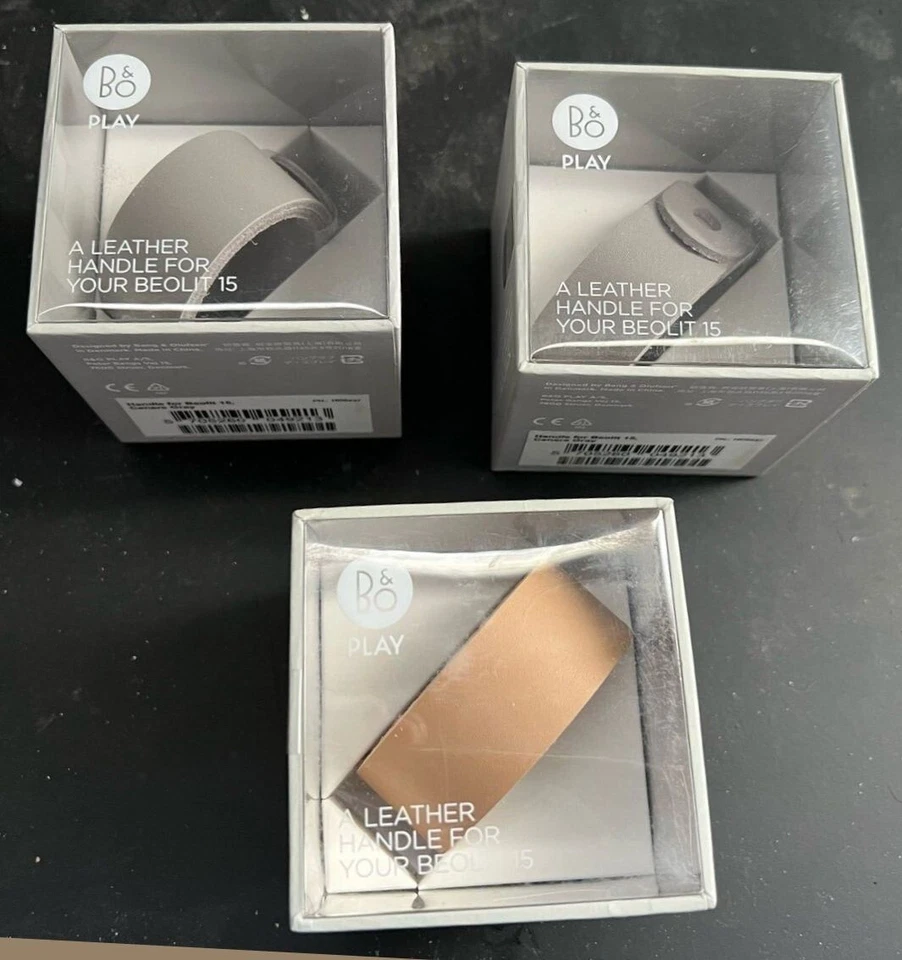 B&O Bang & Olufsen lote de 3 cinturones/manijas/correas de cuero para Beolit 15/17/20 - Imagen 1 de 1